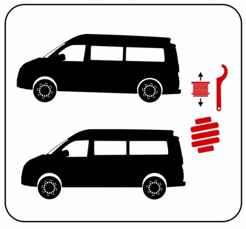 Koni-Adjust-Sensitiv-AT-Eibach-Höherlegung Fahrwerk VW-SEN-LIFT-3 für VW T6.1